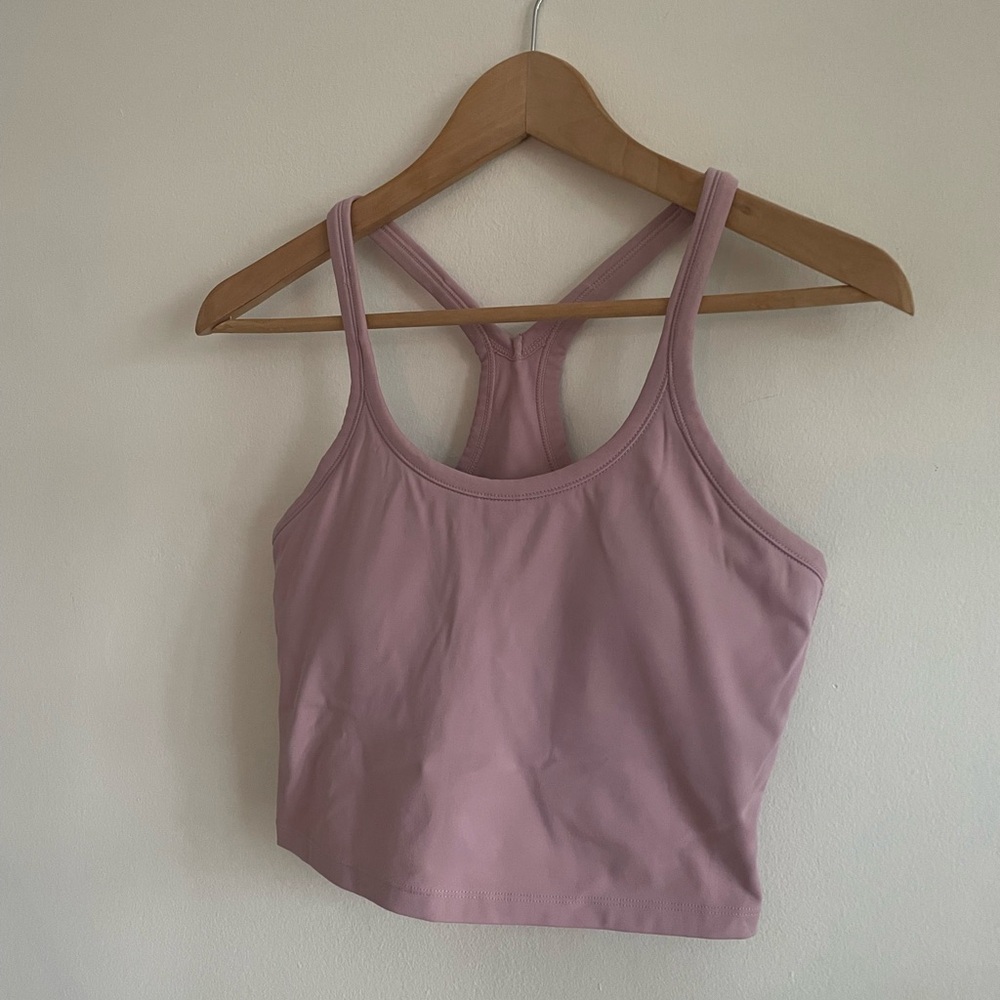 Pink Racerback Built-in Bra Athletic Tank Top Balletcore Athleisure Clean Girl